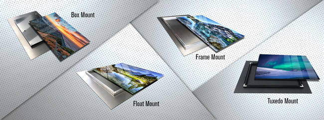 types of metal photo print mounts