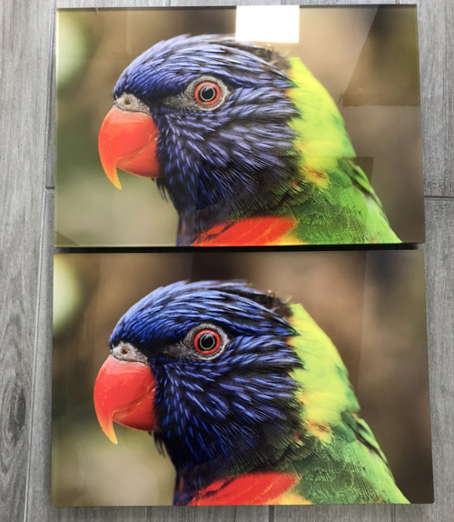 comparison of metal print vs acrylic surface appearance